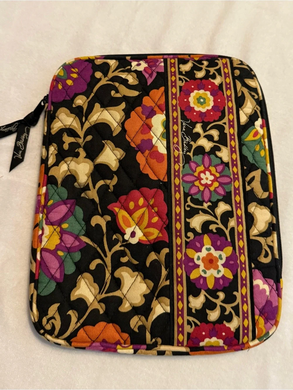 Vera Bradley Floral Quilted Tablet Sleeve Zip Pouch